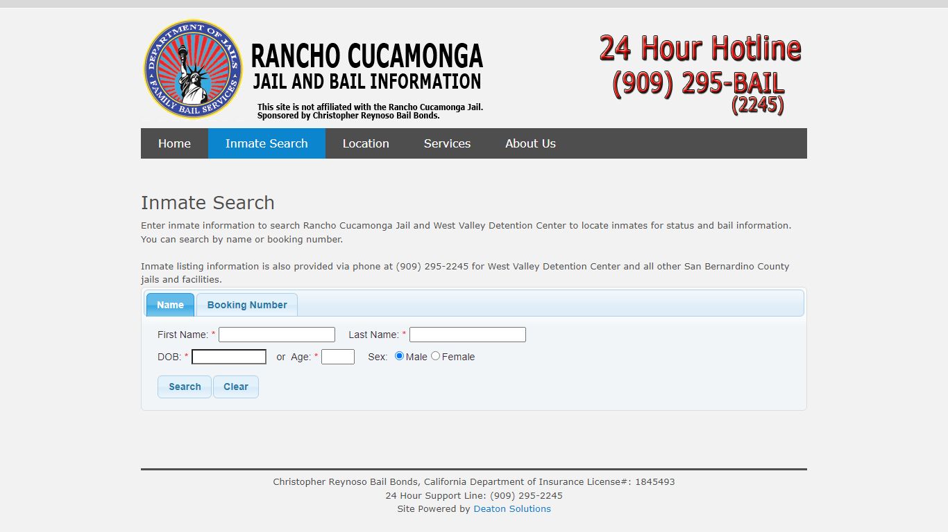 Inmate Search | Rancho Cucamonga Bail Bonds and Jail Information | West ...